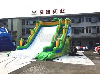 China Inflatable Manufacturer 18 OZ Vinyl PVC Material Palm Tree Inflatable Slide  BY-DS-105